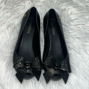 Mini Melissa Black Bow Flats